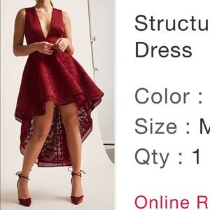 Wine satin/ highlow lace layered bottom cocktail